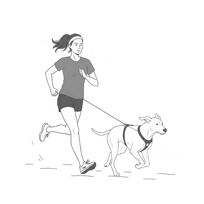 Läuferin läuft mit einem Hund