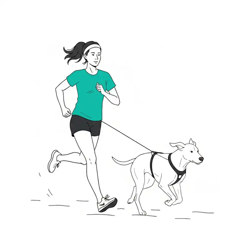 Läuferin läuft mit einem Hund