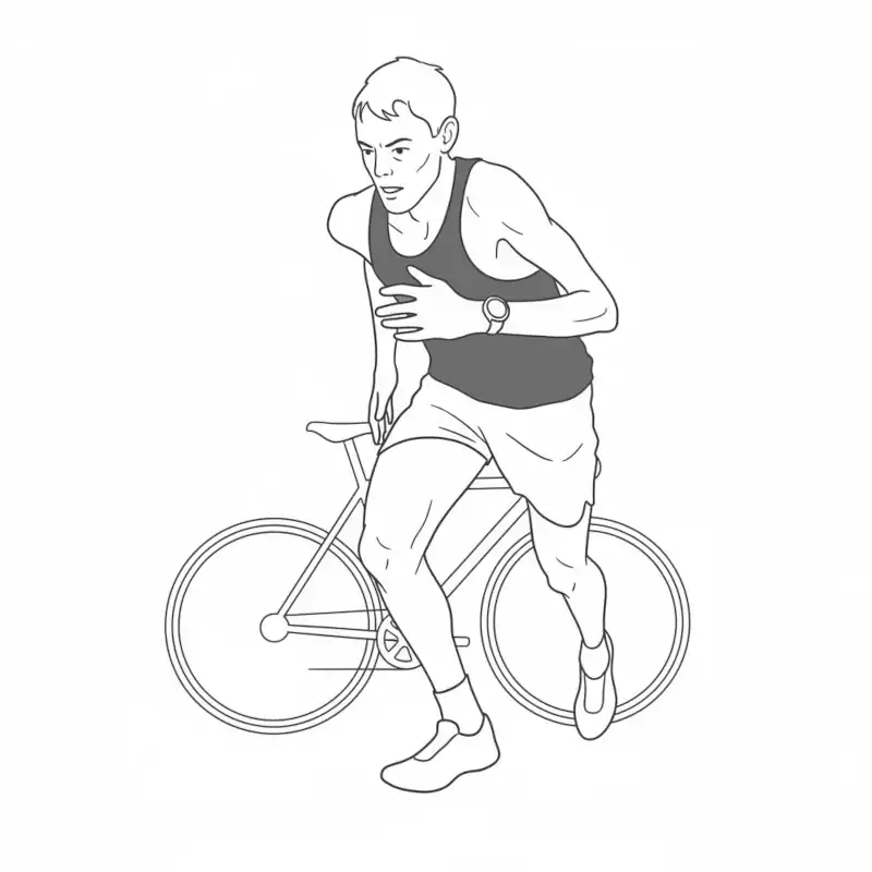 Läufer vor einem Fahrrad