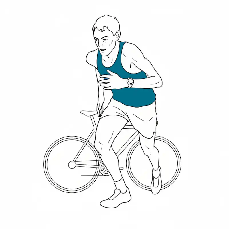 Läufer vor einem Fahrrad