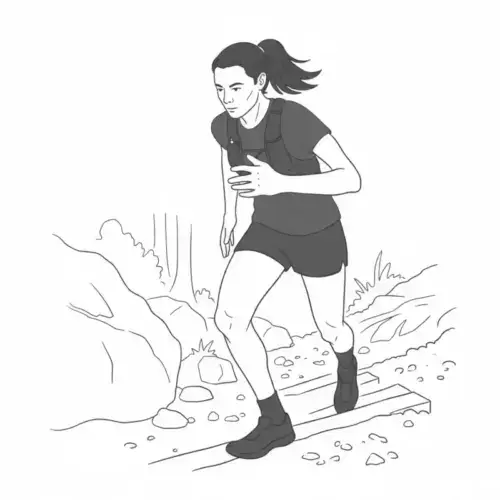Läuferin beim Traillauf