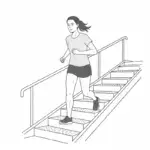 Läuferin auf Treppe