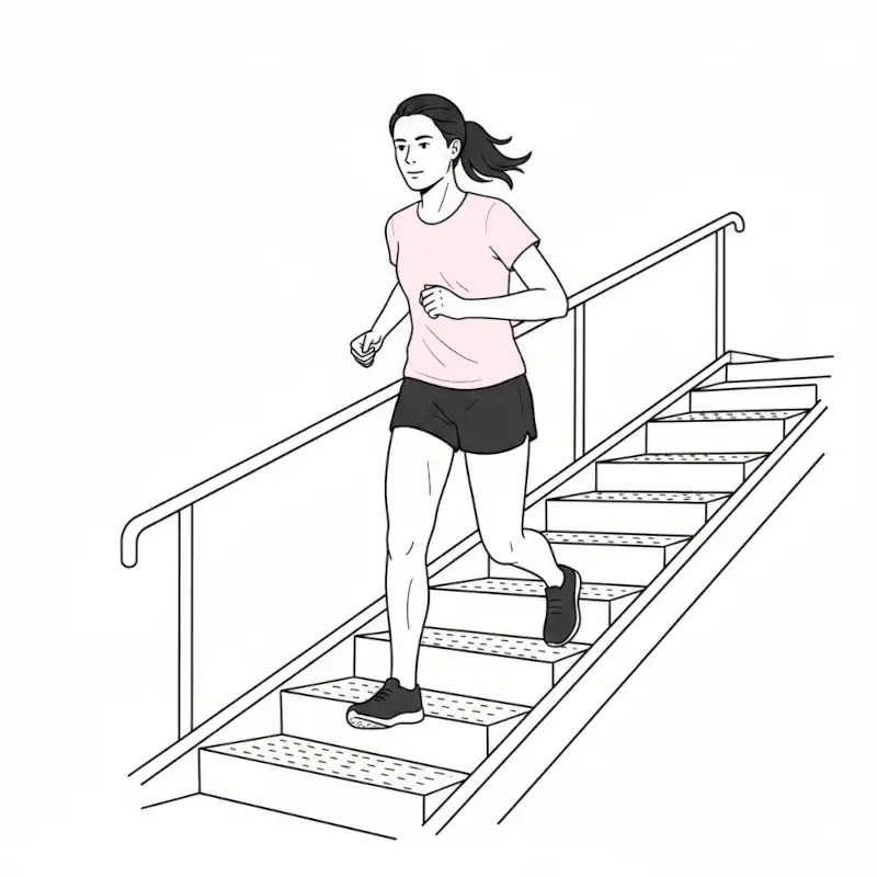 Läuferin auf Treppe