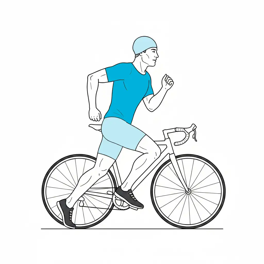 Läufer vor einem Fahrrad